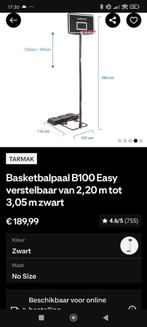 Tarmak Basketbalpaal B100 - Verstelbaar, Ophalen, Gebruikt, Ring, Bord of Paal
