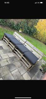 Palletbank voor in de tuin met kussens, Ophalen of Verzenden, Zo goed als nieuw