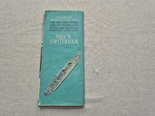 Vintage plattegrond uit de jaren 60 van de Nieuw Amsterdam, Boeken, Catalogussen en Folders, Gelezen, Folder, Ophalen of Verzenden