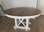 Robuust teakhout eettafel 150cm rond., Ophalen, 100 tot 150 cm, Zo goed als nieuw, Vijf personen of meer