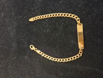 14 k gouden graveerplaat armband 9,1 gram beschikbaar voor biedingen
