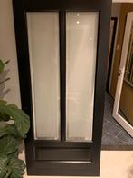 Zware deur met facetglas, Doe-het-zelf en Verbouw, Deuren en Horren, Ophalen, Gebruikt, 80 tot 100 cm, Binnendeur