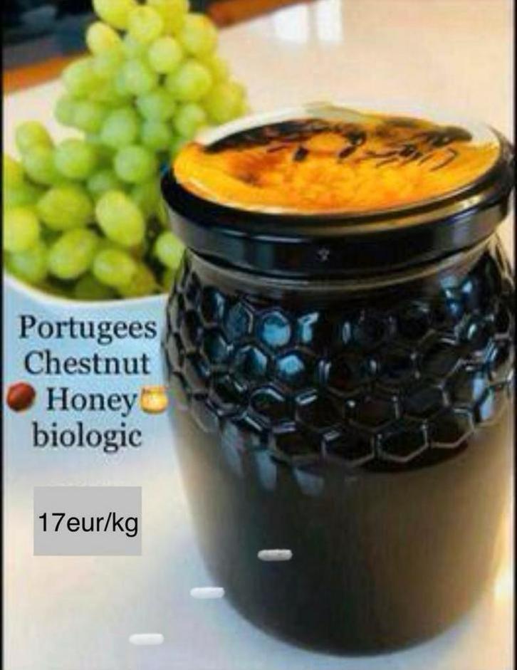 Tamme kastanje honing uit Portugal- Biologisch, Huis en Inrichting, Keuken | Tupperware, Zo goed als nieuw, Overige typen, Ophalen of Verzenden