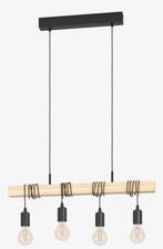 Townshend hanglamp 70cm zwart/bruin FSC hout, Huis en Inrichting, Lampen | Hanglampen, Ophalen, Zo goed als nieuw, Hout