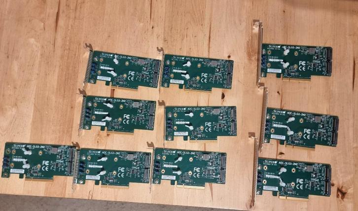 Supermicro AOC-SLG3-2M2 PCIe dual NVMe adapter 8x, Computers en Software, Servers, Gebruikt, Onbekend, Minder dan 4 GB, Ophalen of Verzenden
