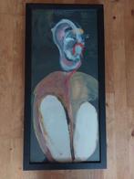 Langwerpig schilderij van kleurrijke figuur., Antiek en Kunst, Ophalen