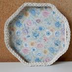 Vintage dienblad bloemen, Ophalen of Verzenden, Zo goed als nieuw, Rond, Overige materialen