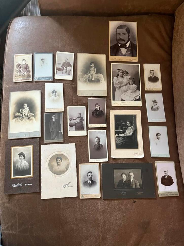 Antieke Foto's - carte de visite Collectie van 21 stuks, Antiek en Kunst, Kunst | Tekeningen en Foto's, Ophalen of Verzenden