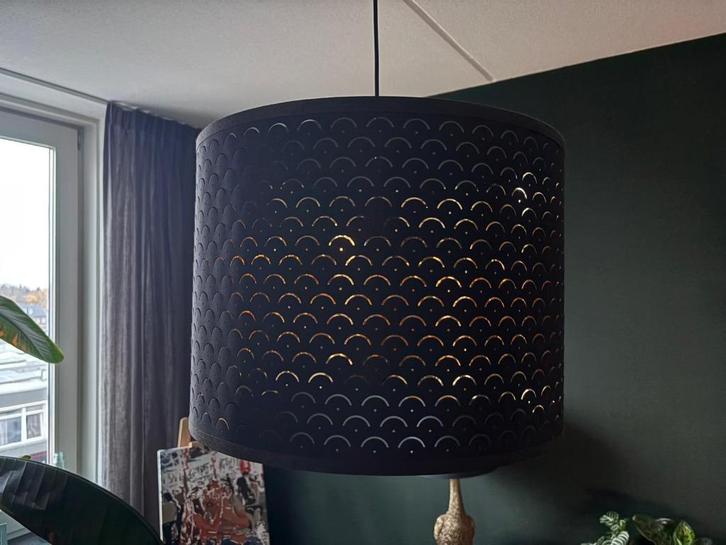 Lampenkappen (zwart/goud), Huis en Inrichting, Lampen | Lampenkappen, Zo goed als nieuw, 25 tot 50 cm, Rond, Zwart, Overige kleuren