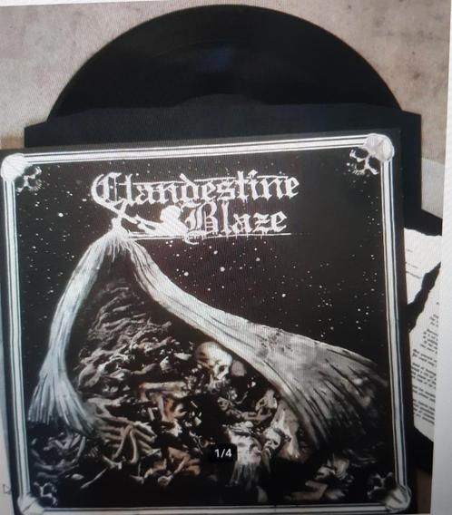 Clandestine Blaze lp Judas Iscariot Satanic Warmaster Akitsa, Cd's en Dvd's, Vinyl | Hardrock en Metal, Zo goed als nieuw, Verzenden