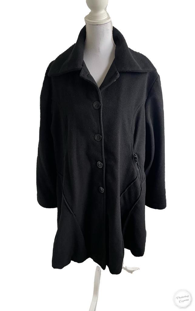 Mooie jas van Twister 46/48, Kleding | Dames, Grote Maten, Zo goed als nieuw, Jas of Mantel, Zwart, Ophalen of Verzenden