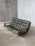 Vintage eugen schmidt bank design 1970 olijfgroen teak, Ophalen, Aalsmeer, Vintage, Zo goed als nieuw