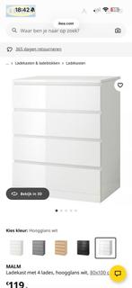 IKEA Malm Kast - hoogglans wit, Ophalen, Gebruikt, 100 tot 150 cm, 50 tot 100 cm