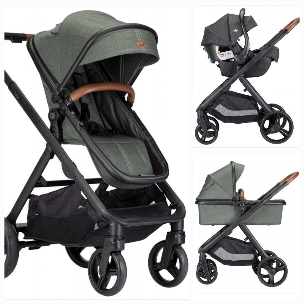 Kinderwagen 3-in-1 Qute Q-cruiser, voor 2 kinderen, Gebruikt, Combiwagen, Verstelbare duwstang, Ophalen
