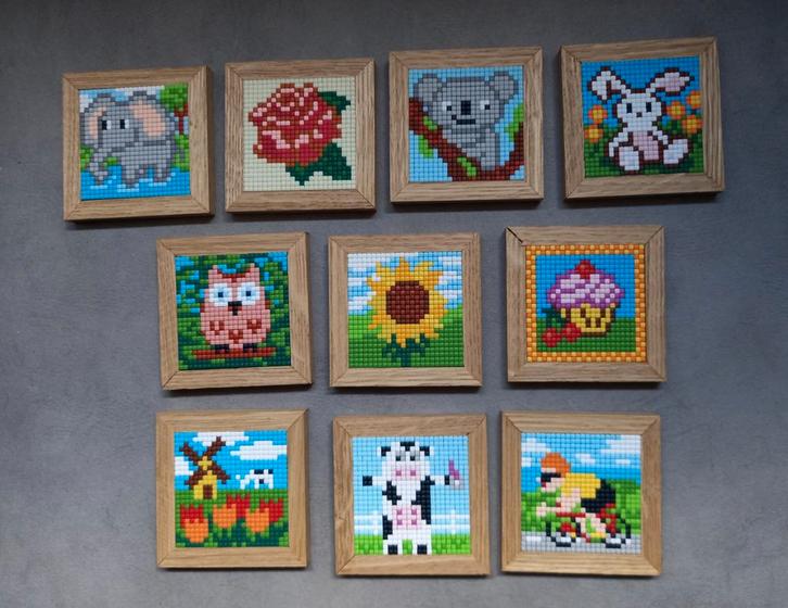 pixelhobby onderzetters verschillende, Hobby en Vrije tijd, Knutselen, Zo goed als nieuw, Knutselwerk, Ophalen of Verzenden