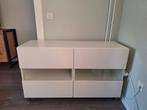Besta televisiekast/ dressoir hoogglans wit met stalen poten, Ophalen, Zo goed als nieuw, 25 tot 50 cm, Minder dan 100 cm