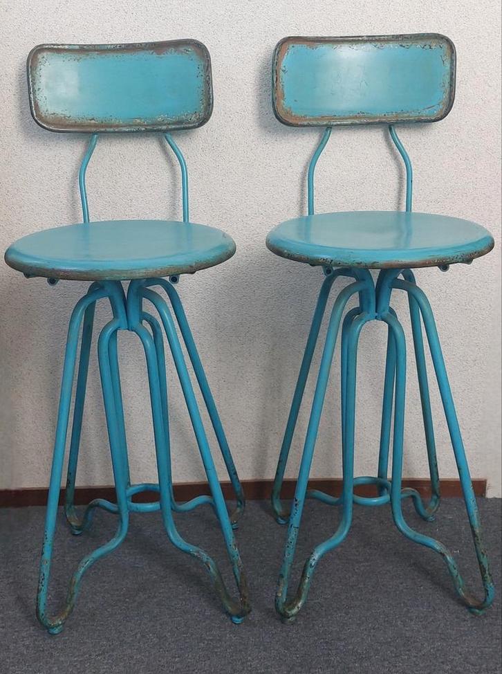 Dutchbone keuken/bar krukken, Huis en Inrichting, Barkrukken, Zo goed als nieuw, 60 tot 90 cm, Metaal, 2 krukken, Ophalen