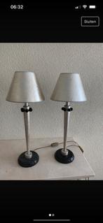 Lampjes zilver/zwart 40 cm hoog, Huis en Inrichting, Lampen | Tafellampen, Zo goed als nieuw, Ophalen