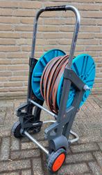 Gardena tuinslang + haspel, Tuin en Terras, Tuinslangen, Ophalen, Gebruikt, Tuinslanghaspel