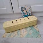Vintage geel crème emaille spaarpot / huishoudpot Brabantia, Ophalen of Verzenden, Gebruikt, Metaal of Blik, Overige thema's