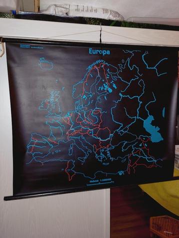 Vintage afwasbare tweezijdige landkaart Westermanns beschikbaar voor biedingen