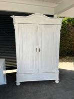 Mooie wit houten kledingkast, Ophalen, Gebruikt, Klassieke kast, 100 tot 150 cm