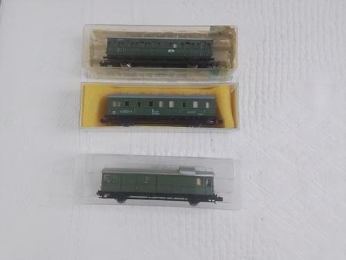 Minitrix Spur N Set von 3 Abteilwaggons, Hobby en Vrije tijd, Modeltreinen | N-Spoor, Zo goed als nieuw, Wagon, Gelijkstroom, Trix