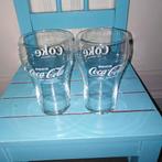 Coca Cola glazen met witte letters Drink Coca-Cola Coke 2x, Huis en Inrichting, Keuken | Servies, Ophalen, Glas of Glazen, Gebruikt