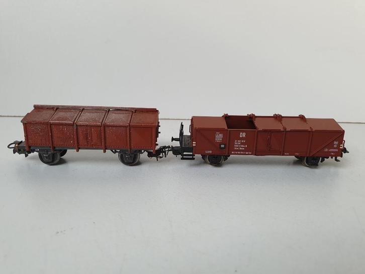 Klepdekselwagens H0 2 stuks PIKO en eigenbouw TRIX/MARKLIN, Hobby en Vrije tijd, Modeltreinen | H0, Gebruikt, Wagon, Wisselstroom