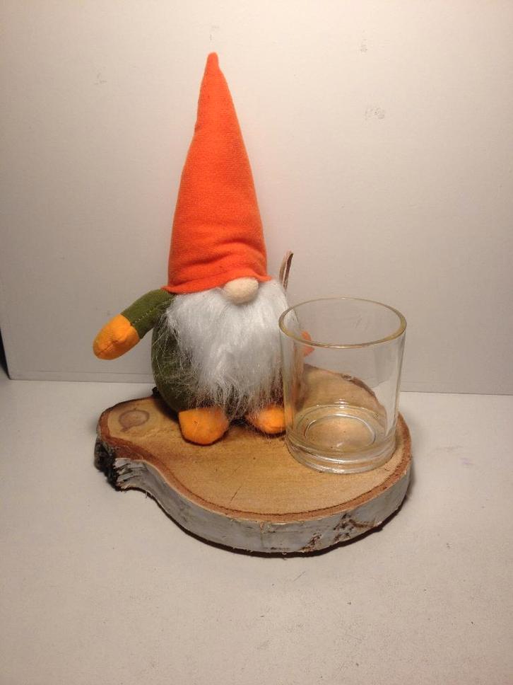 Handgemaakt kaboutertje van vilt en berkenhout, Verzamelen, Beelden en Beeldjes, Nieuw, Overige typen, Verzenden