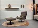 Nieuw Leolux Kudo Two fauteuil met poeg Mondo stof leer, Huis en Inrichting, Fauteuils, Leolux, Nieuw, 75 tot 100 cm, Ophalen of Verzenden