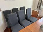 6 stoelen voor aan de eettafel, Ophalen, Hout, Gebruikt, Blauw