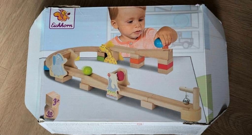 Eichhorn houten knikkerbaan met dieren, Kinderen en Baby's, Ophalen, Gebruikt, Rij- of Hobbelspeelgoed