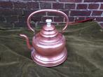 Antieke roodkoperen waterketel met witte porseleinen knop., Antiek en Kunst, Verzenden