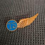 MLD Wing Telegrafist/schutter Goudkleurig-Blauw emaille, Verzenden, Marine, Nederland, Embleem of Badge