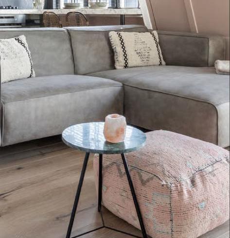 Bohemian Poef, Huis en Inrichting, Banken | Voetenbanken en Poefen, Gebruikt, 50 tot 75 cm, Minder dan 50 cm, Vierkant, Stof, Ophalen