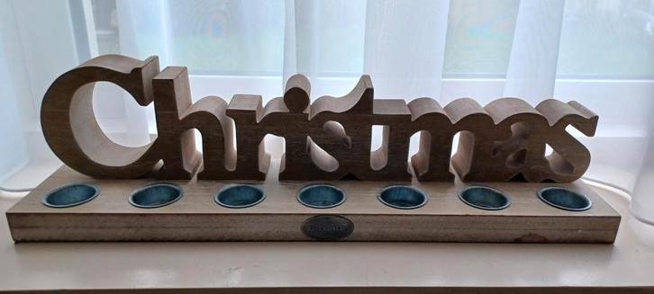 Riverdale Christmas waxinelichthouder hout kerst, Diversen, Kerst, Gebruikt, Ophalen