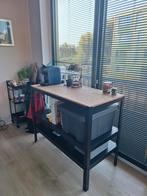 IKEA BROR werkbank – zwart/grenen, Huis en Inrichting, Kasten | Stellingkasten, Ophalen, Gebruikt