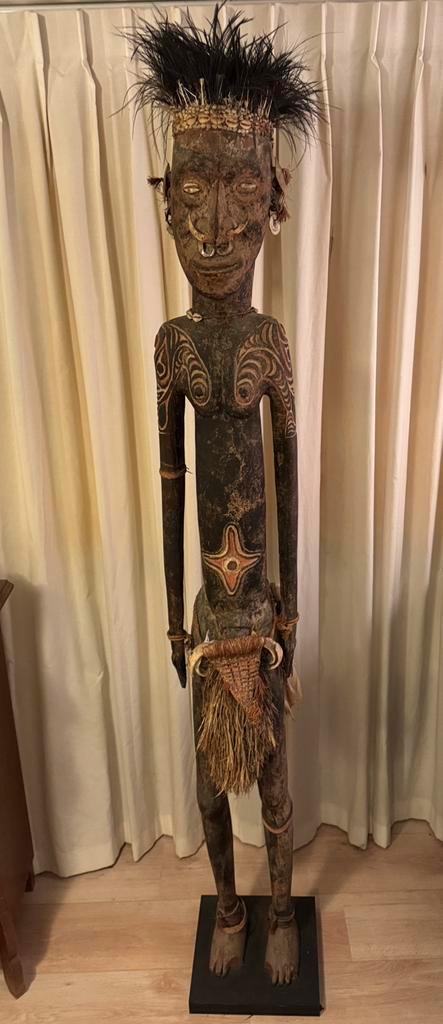 Standbeeld tribal art - Sepik - Papua Nieuw Guinea, Antiek en Kunst, Kunst | Beelden en Houtsnijwerken, Ophalen