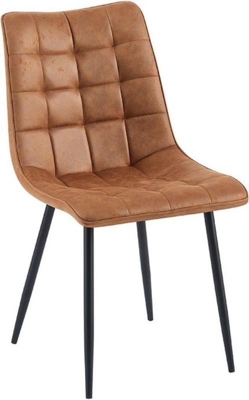Stoel in sterke microvezelstof in 4 kleuren, zwarte poten., Huis en Inrichting, Stoelen, Nieuw, Metaal, Stof, Ophalen of Verzenden