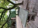 Tafel met hardstenen blad, Tuin en Terras, Tuintafels, Ophalen, Gebruikt, Rechthoekig, Overige materialen