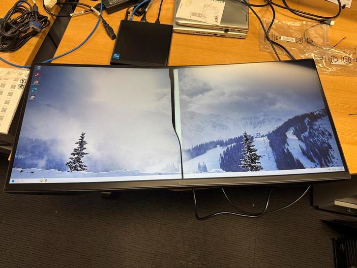 LG 34WQ75C-B defect, Computers en Software, Monitoren, Zo goed als nieuw, In hoogte verstelbaar, LED, Ophalen
