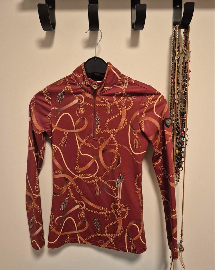 Paardrijshirt bruin xs, Dieren en Toebehoren, Paardrijkleding, Zo goed als nieuw, Dames, Bovenkleding, Recreatie, Ophalen of Verzenden
