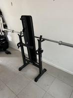 ️Home Gym Set: 20kg Barbell + 70kg Bumper Plates & Bench, Sport en Fitness, Ophalen, Zo goed als nieuw