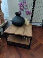 Salontafel zwart staal, Ophalen, Gebruikt, 50 tot 100 cm, Vierkant