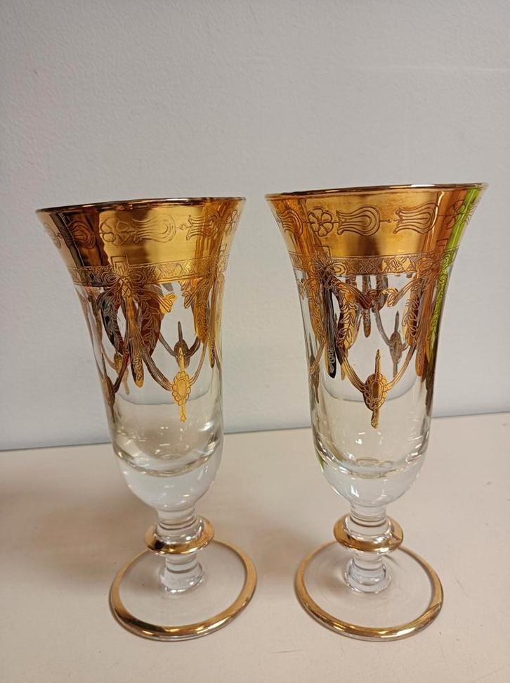 2 handgemaakte glazen van Interglass Italy, Antiek en Kunst, Antiek | Glas en Kristal, Ophalen of Verzenden