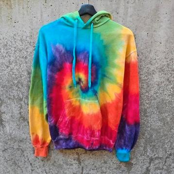 Regenboog spiral tie dye hippie unisex hoodie maat M beschikbaar voor biedingen