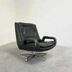 Vintage design draaifauteuil leer draaistoel jaren 60 70, Ophalen, Gebruikt, 75 tot 100 cm, Metaal
