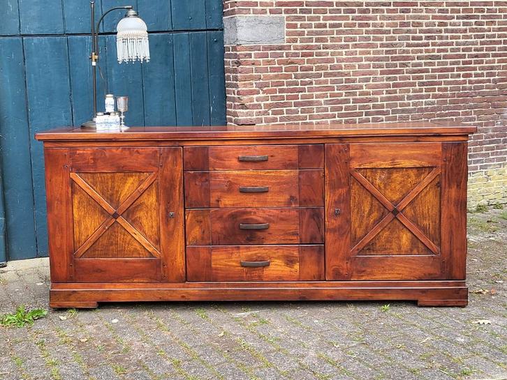 Houten Dressoir met Lades en Deuren, Huis en Inrichting, Kasten | Dressoirs, Gebruikt, 150 tot 200 cm, 25 tot 50 cm, Met lade(s)