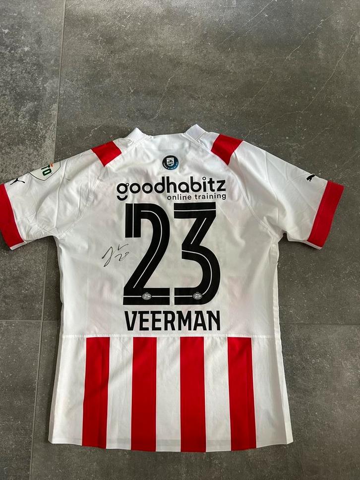 PSV SHIRT JOEY VEERMAN MET HANDTEKENING + BEWIJS, Sport en Fitness, Voetbal, Zo goed als nieuw, Shirt, Ophalen of Verzenden
